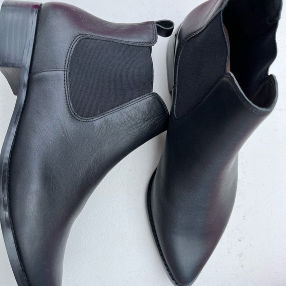 Paolo Black Leather Chelsea Ankle Boots